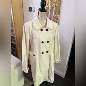 Old Navy - cream longer double breasted peacoat